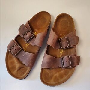 Birkenstock Arizona Brown Leather Sandals Size 9